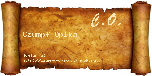 Czumpf Opika névjegykártya
